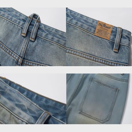 vintage dirty wash straight denim　VG1159