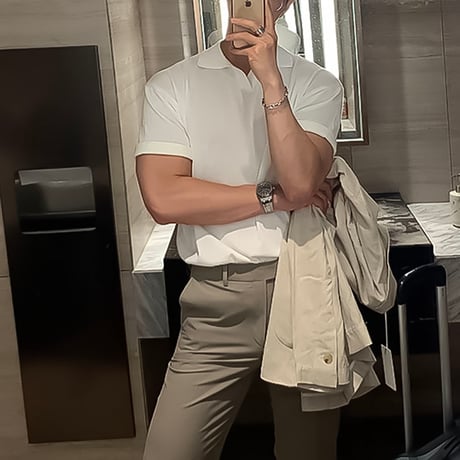 minimal skipper knit polo /4color　VG1307
