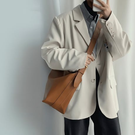 soft leather oversized bag /2color　VG1239