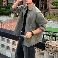 vintage patch overfit work shirt /6color　VG1106