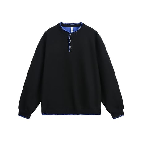 overfitted stitch henley neck tee /3color　VG1297