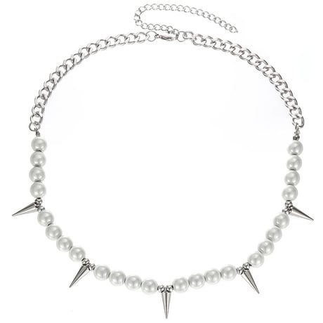 spike pearl mix necklace　VM1005