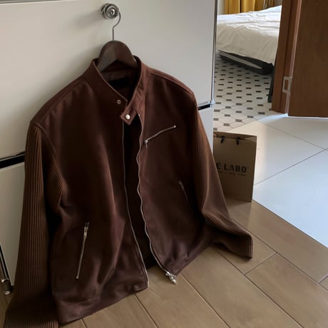 suede & knit combination blouson /2color　VG1124