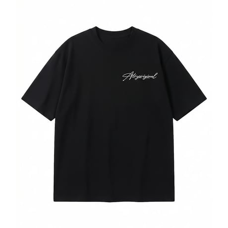 script graphic oversized tee /2color　VM1114