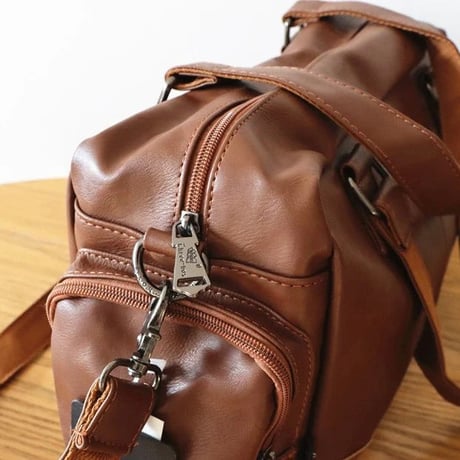 minimal pu leather 2way boston bag /3color　VG1212