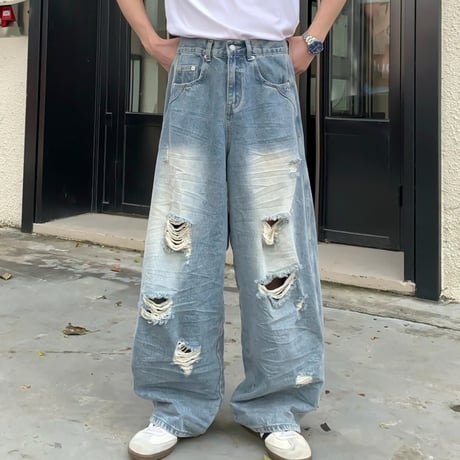 vintage crash wide baggy denim　VG1162