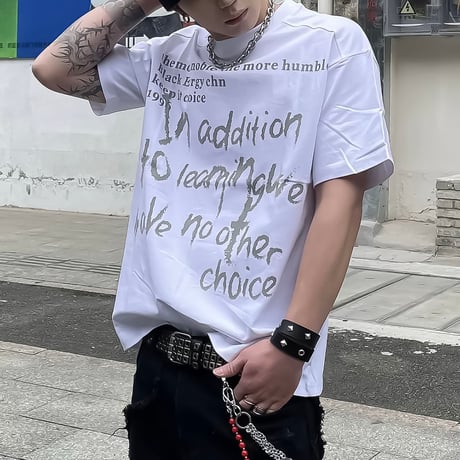 grunge lettering oversized tee /2color　VM1032