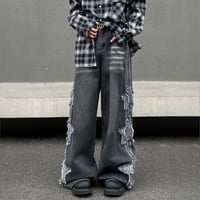 side star applique wide denim /2color　VM1055