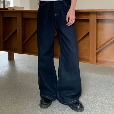wide straight denim pants　VG1076