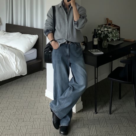 vintage wash straight fit denim　VG1178
