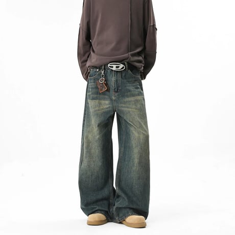 vintage wash super wide denim　VM1048