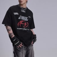 wide piping star  T-shirt　VM1030