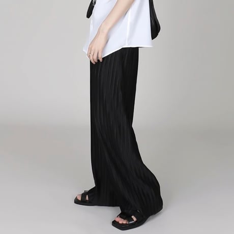 pleats straight easy pants /2color　VG1073