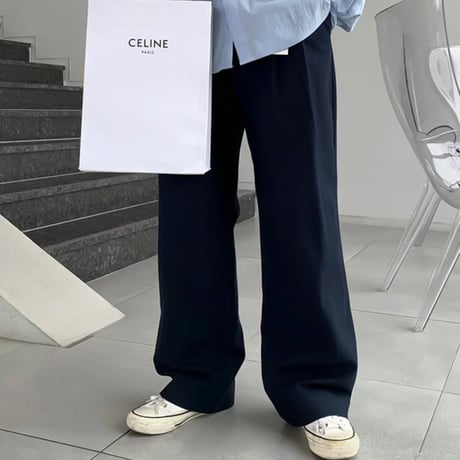 volume wide straight slacks /3color　VG1052