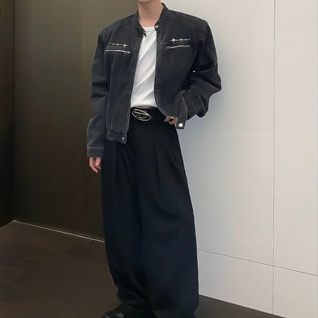 oversized denim utility jacket /2color　VG1321