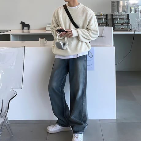 oversized waffle knit sweater　VG1193