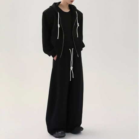 rope string wide sweat pants /2color　VG1067