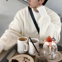 oversized waffle knit sweater　VG1193
