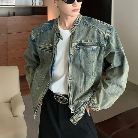 oversized denim utility jacket /2color　VG1321