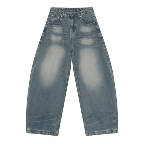 vintage wash wide curved denim　VG1161