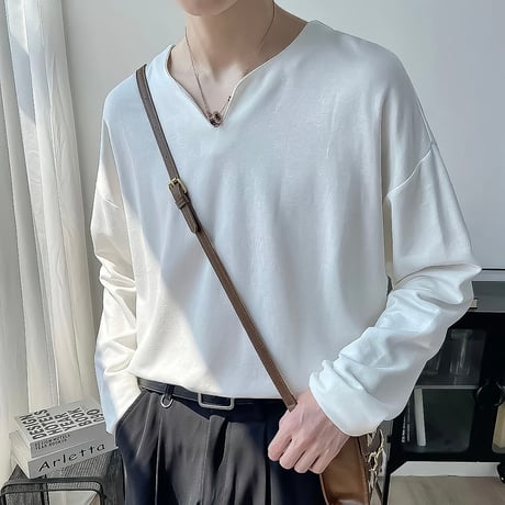 minimal oversized v-neck cutsew /2color　VG1338