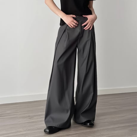 extreme tucked wide slacks /2color　VM1051