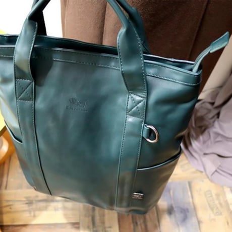minimal square leather backpack /4color　VG1197