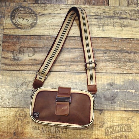 retro stripe strap mini cross bag /3color　VG1214
