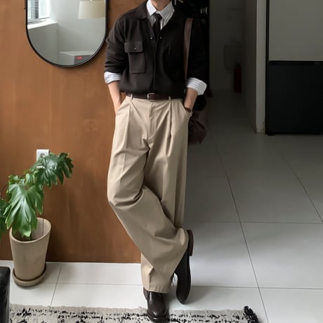 classic vertical stripe relax shirt /3color　VG1104