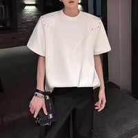 studs accented oversized t-shirt /2color　VM1162