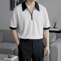 oversized half zip color block polo /2color　VM1113
