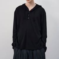 henley neck hoodie shirt /3color　VG1006