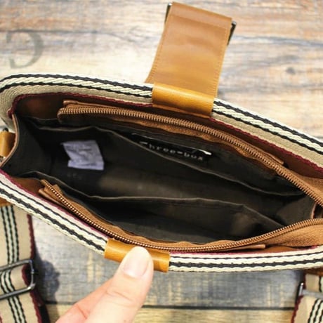 retro stripe strap mini cross bag /3color　VG1214