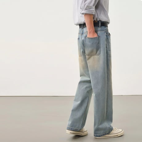 vintage dirty wash straight denim　VG1159