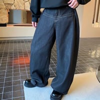 yoke tuck wide denim pants　VG1157