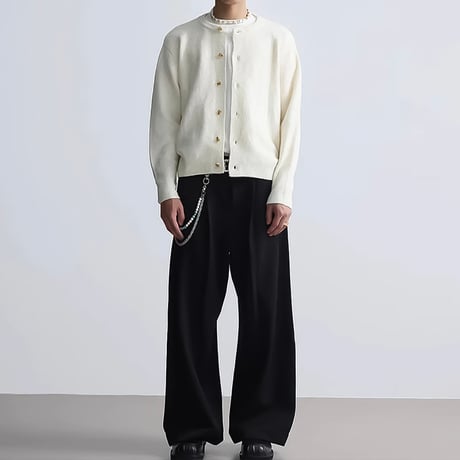 minimal loose round cardigan /2color　VM1041
