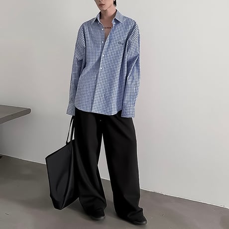 minimalist zip-up shirt /2color　VM1019