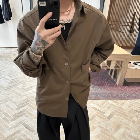 coated oversized shirt /3color　VG1164