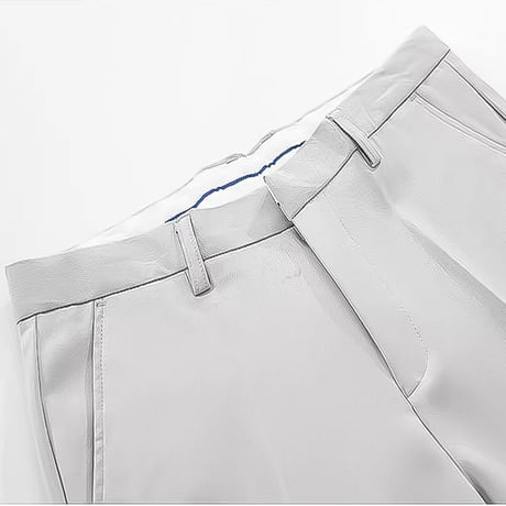 minimal straight center press slacks /2color　VG1316