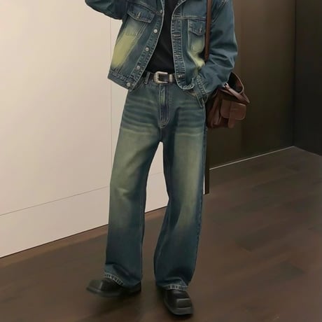 aged wash wide denim　VG1078