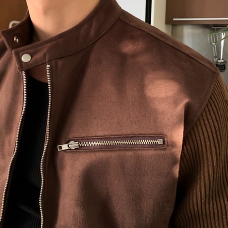 suede & knit combination blouson /2color　VG1124