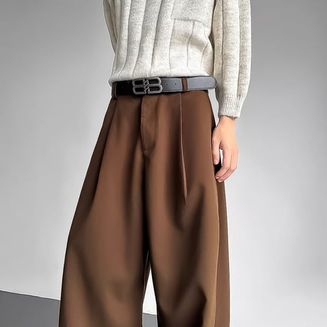minimal wide straight slacks /2color　VM1147