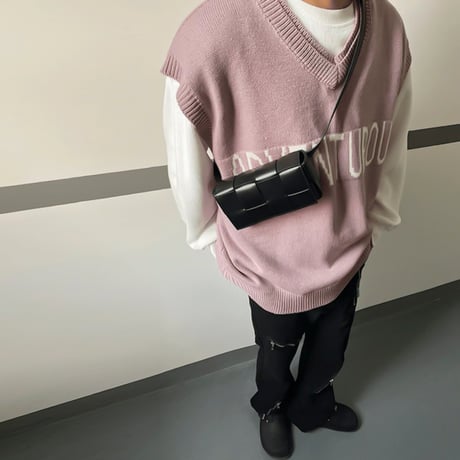 woven leather square body bag　VG1238