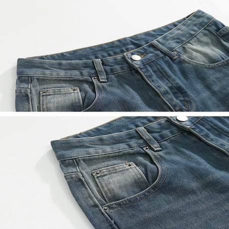 gradient wash wide straight denim　VG1055