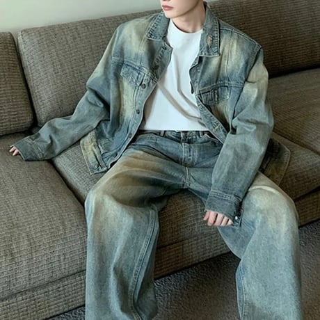 retro wash denim jacket 　VG1287