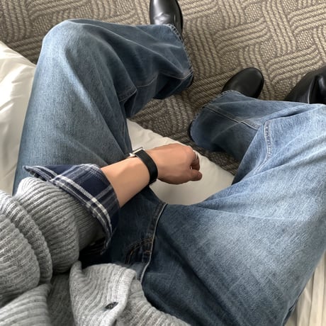 vintage wash straight fit denim　VG1178