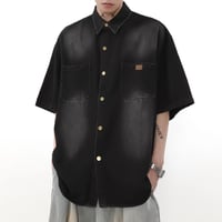 oversized washed linen shirt /2color　VM1097
