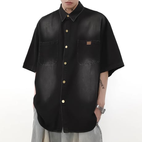 oversized washed linen shirt /2color　VM1097
