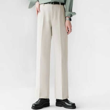 minimal tucked wide slacks /3color　VM1122