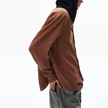 contrast hood check shirt　VG1165